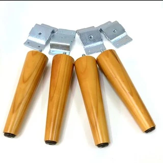 Kit 4 Pés Palito Modelo retro Madeira Móveis em geral + Suportes em grau 30cm c Parafusos