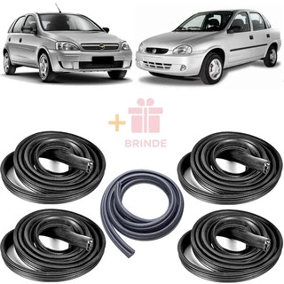 Kit Borrachas 4 Portas Corsa Sedan Hatch Classic + NF 1994 96 97 99 00 02 03 05 06 07 09 10 12 14/..