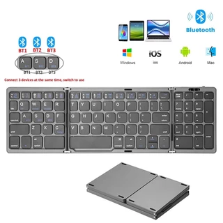 Teclado Dobrável Bluetooth Com Telefones Numéricos Sem Fio Para IOS/Android/Windows Sincronização De 3-Devices