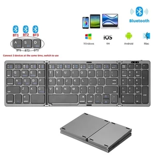 Teclado Dobrável Bluetooth Com Telefones Numéricos Sem Fio Para IOS/Android/Windows Sincronização De 3-Devices