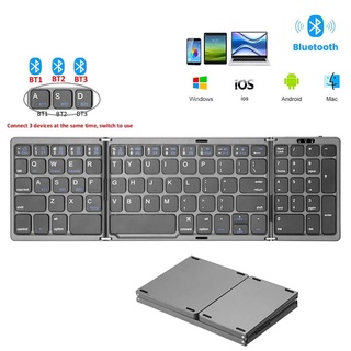 Teclado Dobrável Bluetooth Com Telefones Numéricos Sem Fio Para IOS/Android/Windows Sincronização De 3-Devices