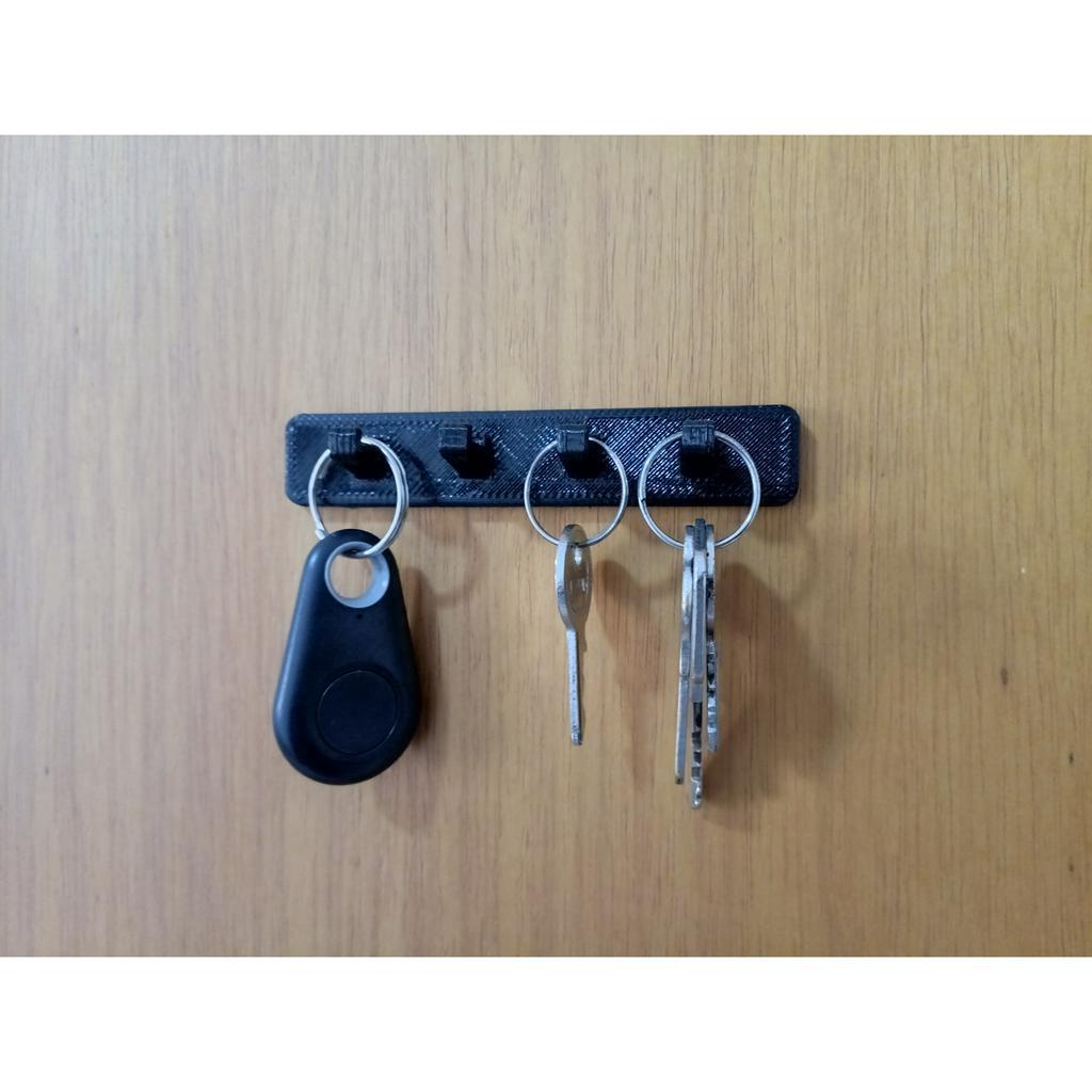 Porta chaves slim para portas e paredes sem furação autocolante / Preto.