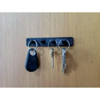 Porta chaves slim para portas e paredes sem furação autocolante / Preto.