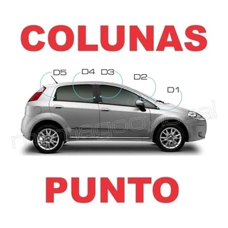 Colunas Blackout FIAT PUNTO Adesivo Acessórios para Carro