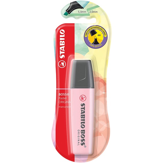Marcador de Texto Blister - Stabilo Boss - Pastel - Rosa | Shopee Brasil