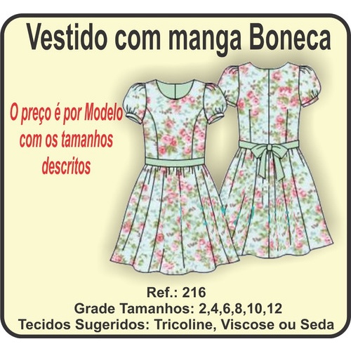 Vestido manga hot sale de boneca