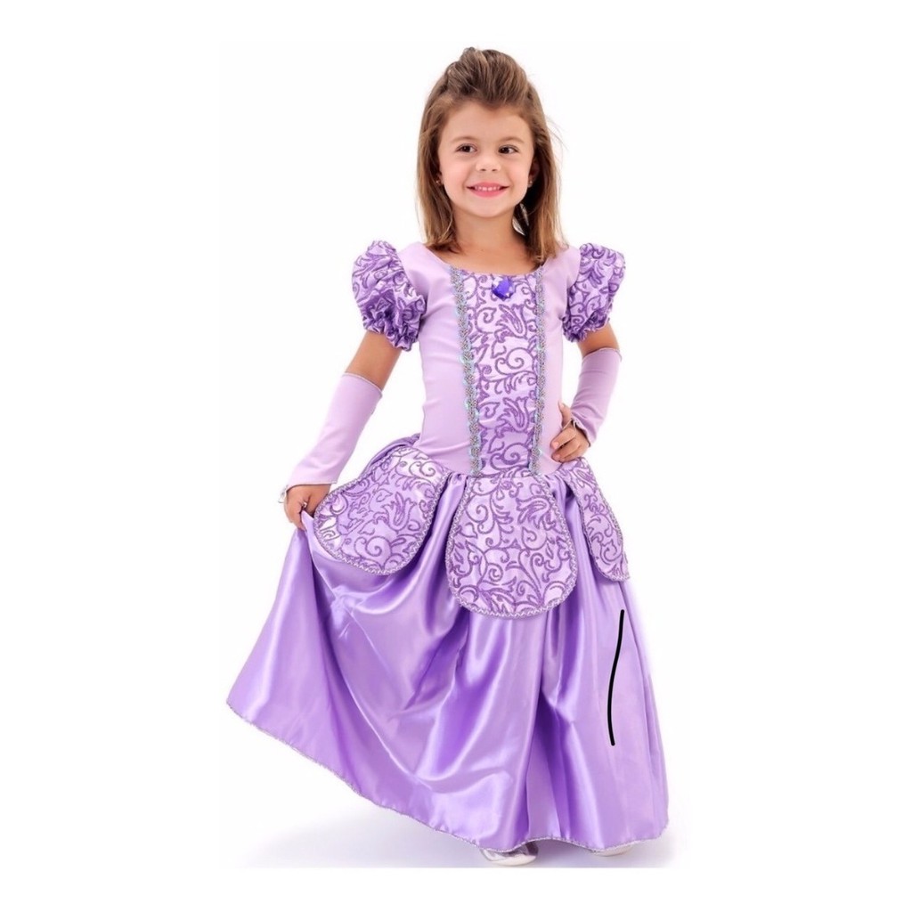 Fantasia Princesinha Sofia Lilas Bebe Infantil Carnaval Luxo