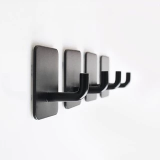 8Pcs Gancho Adesivo 304 De Aço Inoxidável Parede 3M Toalha De Banheiro Para Cozinha Doméstica Revestimento De Casaco Porta Evitar Soco Metal Mais Função Ganchos
