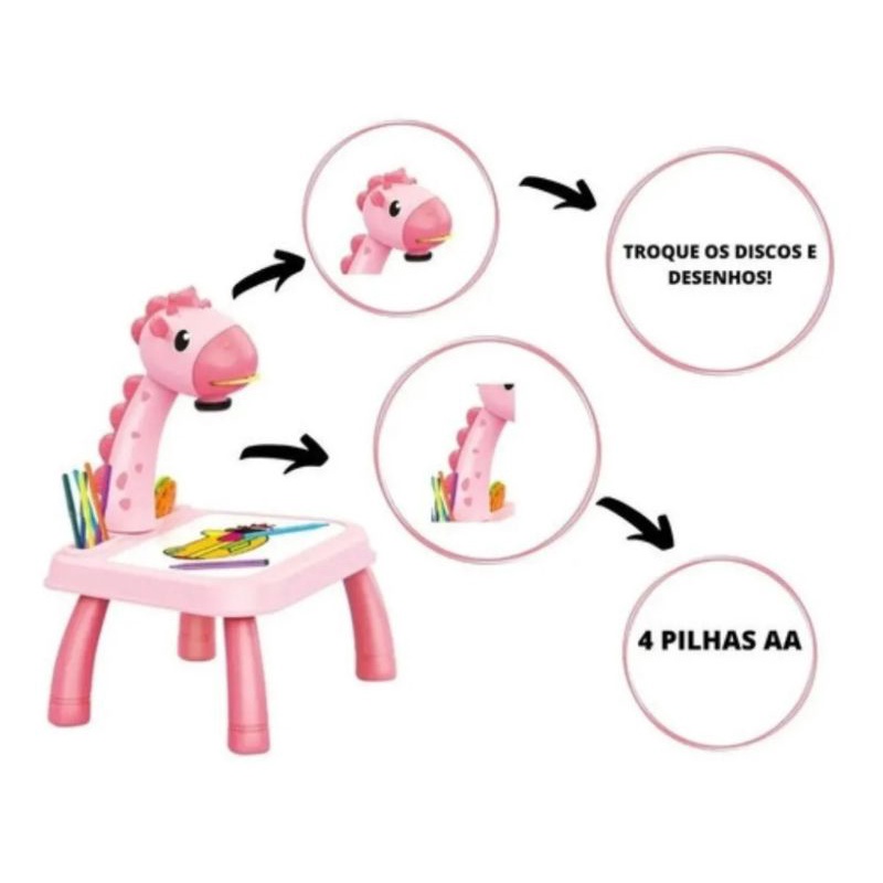 Mesa Projetor Desenho Infantil Mesinha De Desenho Projetora