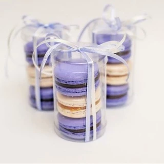 Tubo 5x7,5 para 3 Macarons - Caixa de Acetato para Doces e Chocolates - Pct c/ 9 un