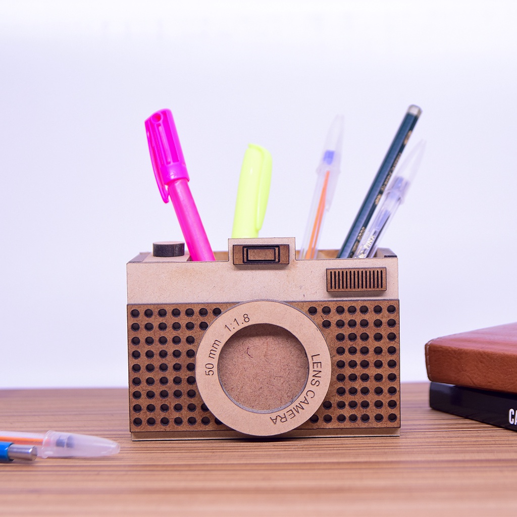 Porta Lapis Camera Fotografica em Mdf decorativo | Shopee Brasil