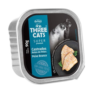 Racao Umida Three Cats Special Cast Bola De Pelos Pate 90gr