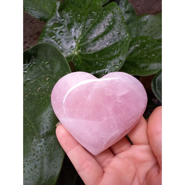 Coração Quartzo Rosa cristal pedra natural cristal natural lapidado