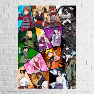 Placa Decorativa - Time 7 - Team 7 - Naruto Uzumaki - Sasuke Uchiha - Sakura  Haruno - Kakashi Hatake - Decoração