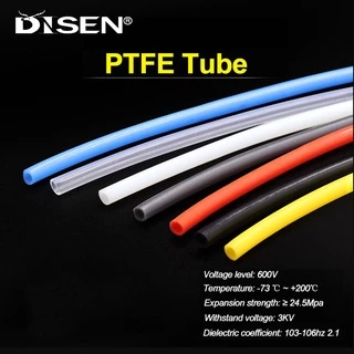 Tubo PTFE De 1 Metro ID 1 2 5.5 3 4mm Mangueira Isolada Multicolorida