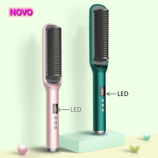 Escova de cabelo Alisadora eletrica com exibição de temperatura Alisa Seca Hidrata Modela e Anti-Frizz