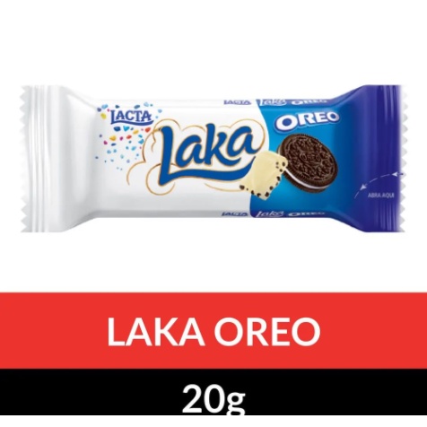 Chocolate Branco Laka Oreo - 20 Unidades 20g - Lacta Barra