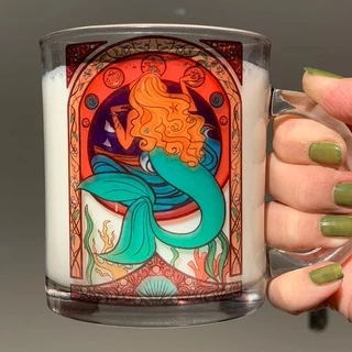 Cozinha Decoração Caneca Sereia Encantada de Vidro