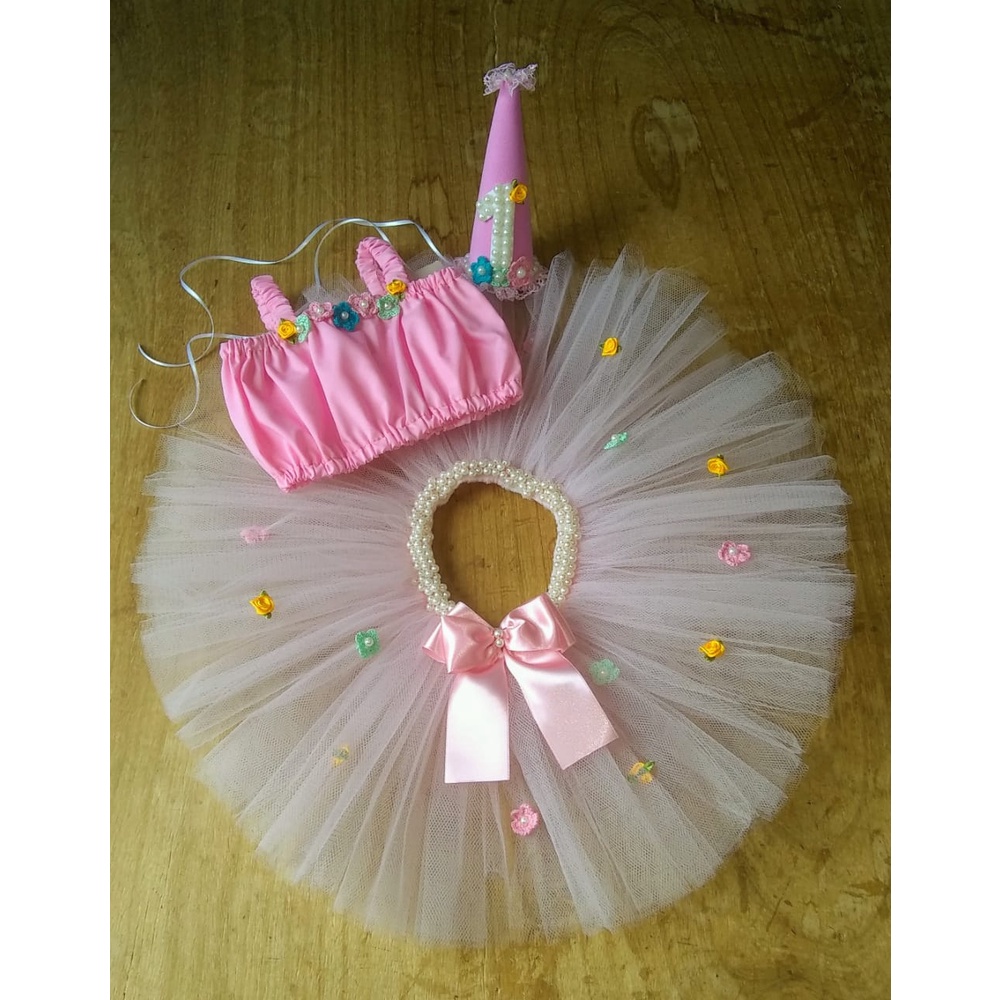 Saia de tule para bebe hot sale 1 ano