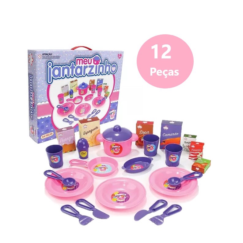 Comida de Brinquedo Kit Churrasco Infantil de Madeira 12 Pçs