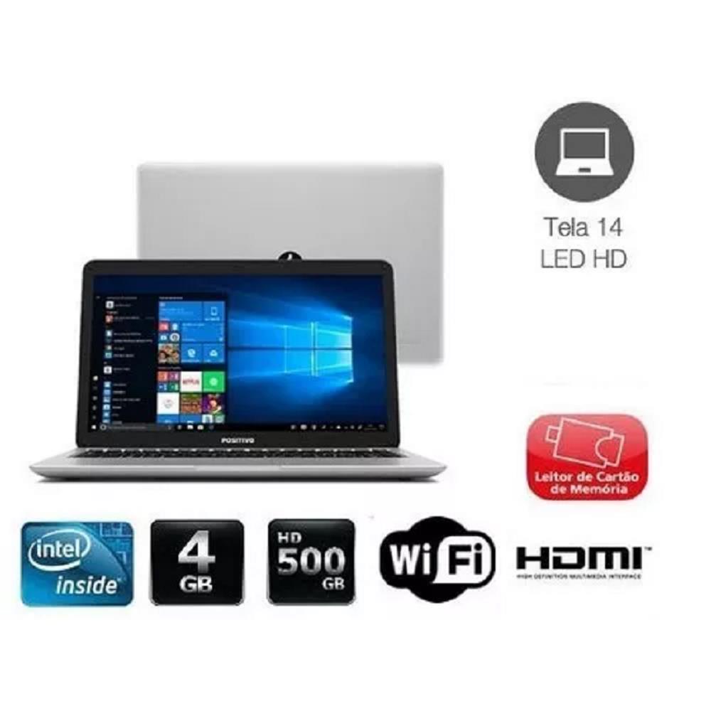 Notebook Barato Positivo Master N1140 Celeron Tela 14' RAM 4gb HD 500gb