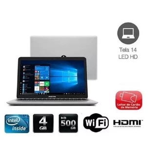 Notebook Barato Positivo Master N1140 Celeron Tela 14' RAM 4gb HD 500gb