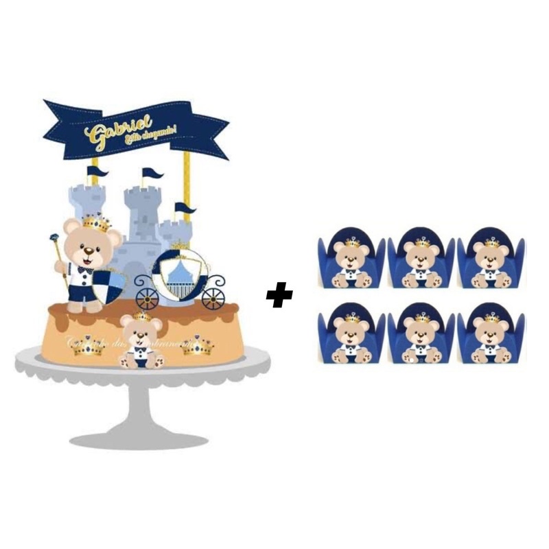 Topper + 100 Forminhas PERONALIZADOS - TODOS OS TEMAS | Shopee Brasil