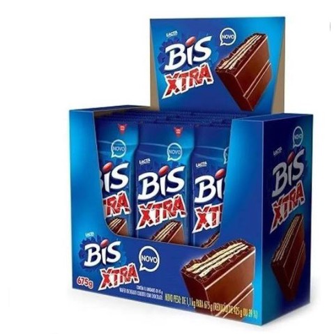 Wafer Recheio e Cobertura Chocolate Lacta Bis Xtra Pacote 45g