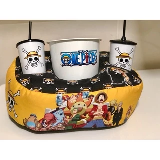 Kit almofada porta pipoca balde + 2 copos One Piece