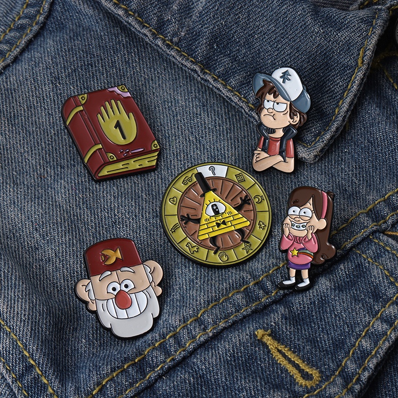 Livro Mágico Mesa Giratória Esmalte Pins Crachá Cartoon Clássico Personagem Broches Anime Mochila Lapela Alfinete Jóias Presente