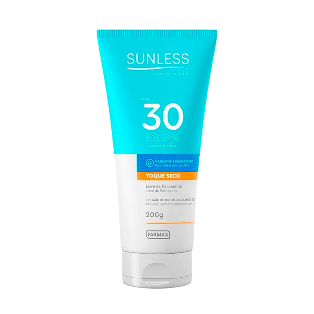 Protetor Solar Sunless Fps30 Toque Seco Sem Parabenos 200g | Shopee Brasil