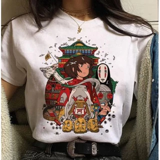 Camiseta Básica Filme Anime A Viagem de Chihiro Personagens Kaonashi Unissex