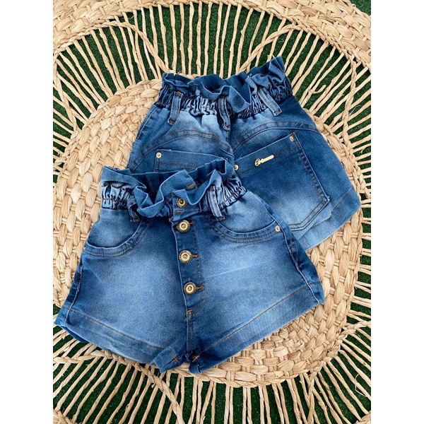 Short jean con discount elastico en la cintura