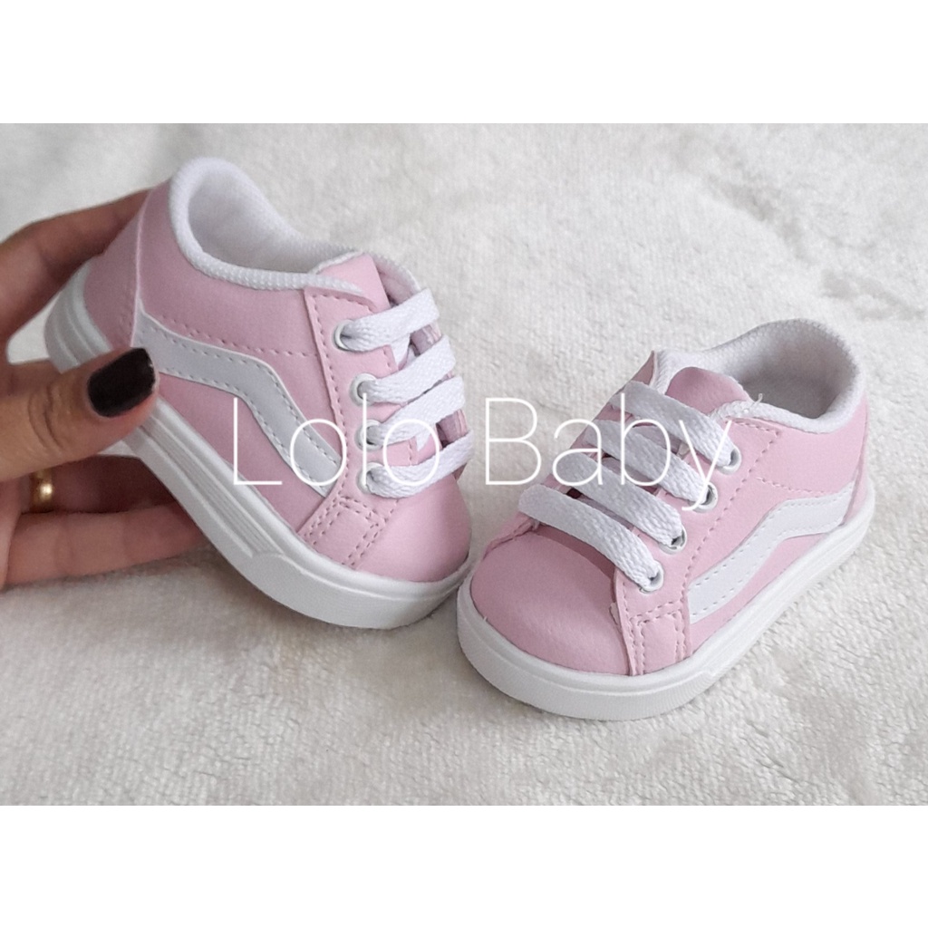 Vans rosa clearance bebe e branco