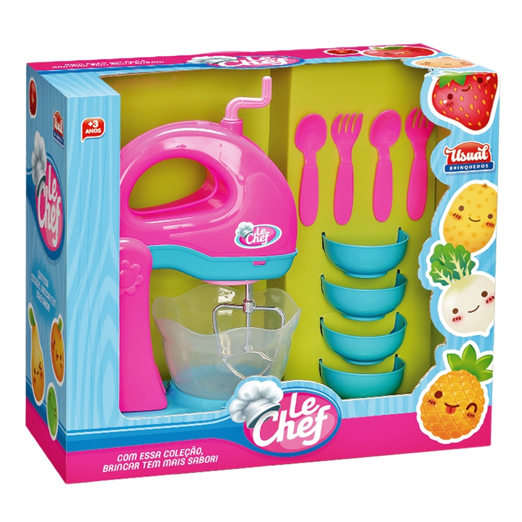 Kit Batedeira Le Chef C/ Acessorios - Usual Brinquedos