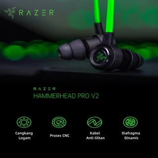 (1 Ano De Garantia) Fone De Ouvido Com Isolamento De Ruído Razer Hammerhead Pro V2 Microfone HD Dupla Diafragma 6D Som Surround Para Jogos