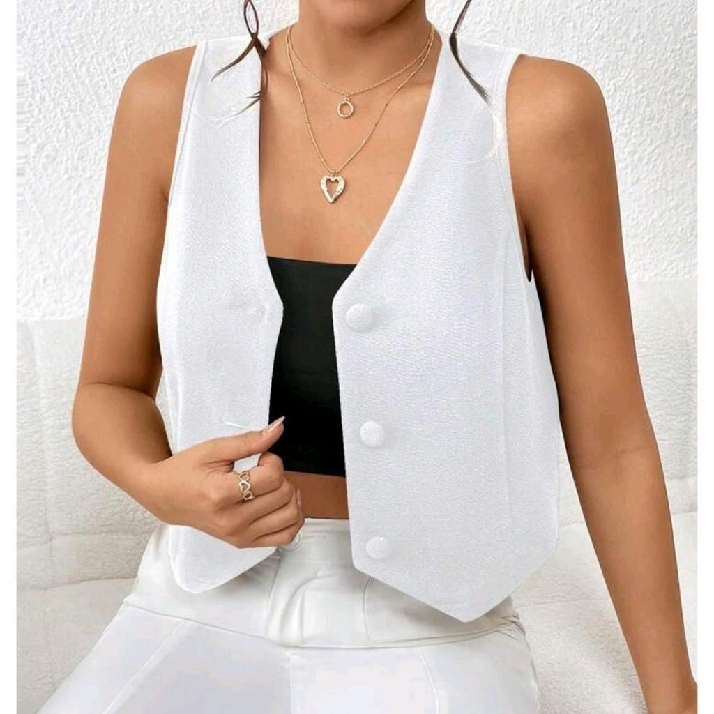 COLETE Alfaiataria Feminina Casual Com 3 Botões Social