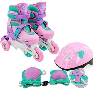 Patins Infantil 2 Em 1 Triline Ajustavel Rosa - Unitoys