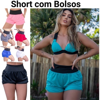 Short Fitness Academia Feminino Running Dry com Bolso