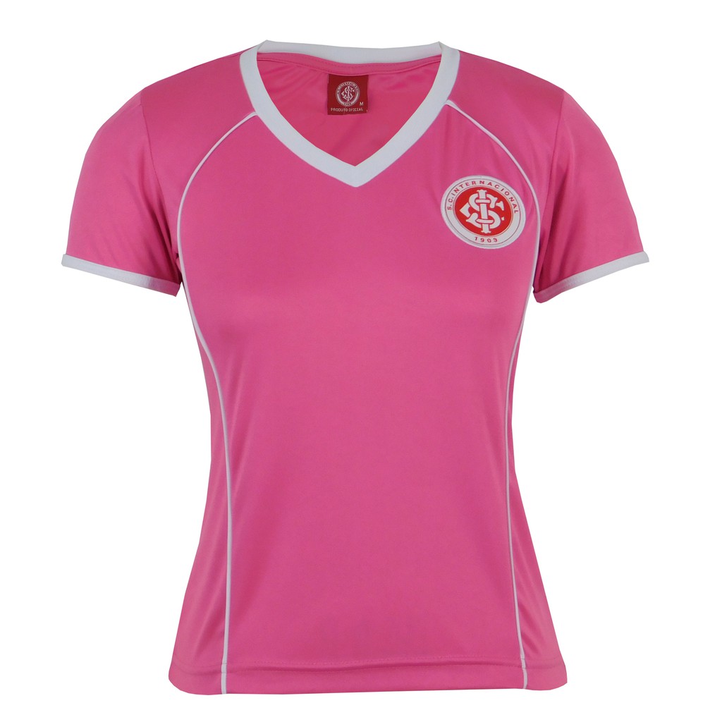 Camiseta de Futebol Feminina Do Inter Rosa Nova Baby Loock Justinha em Dry  Rosinha Com Bordado do Time Internacional Original Colorado