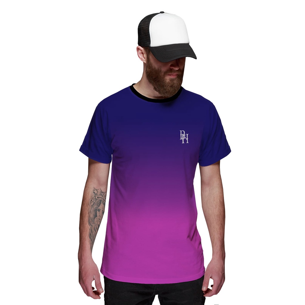 Camiseta Roxa e Azul Degradê Purple and Blue Masculina