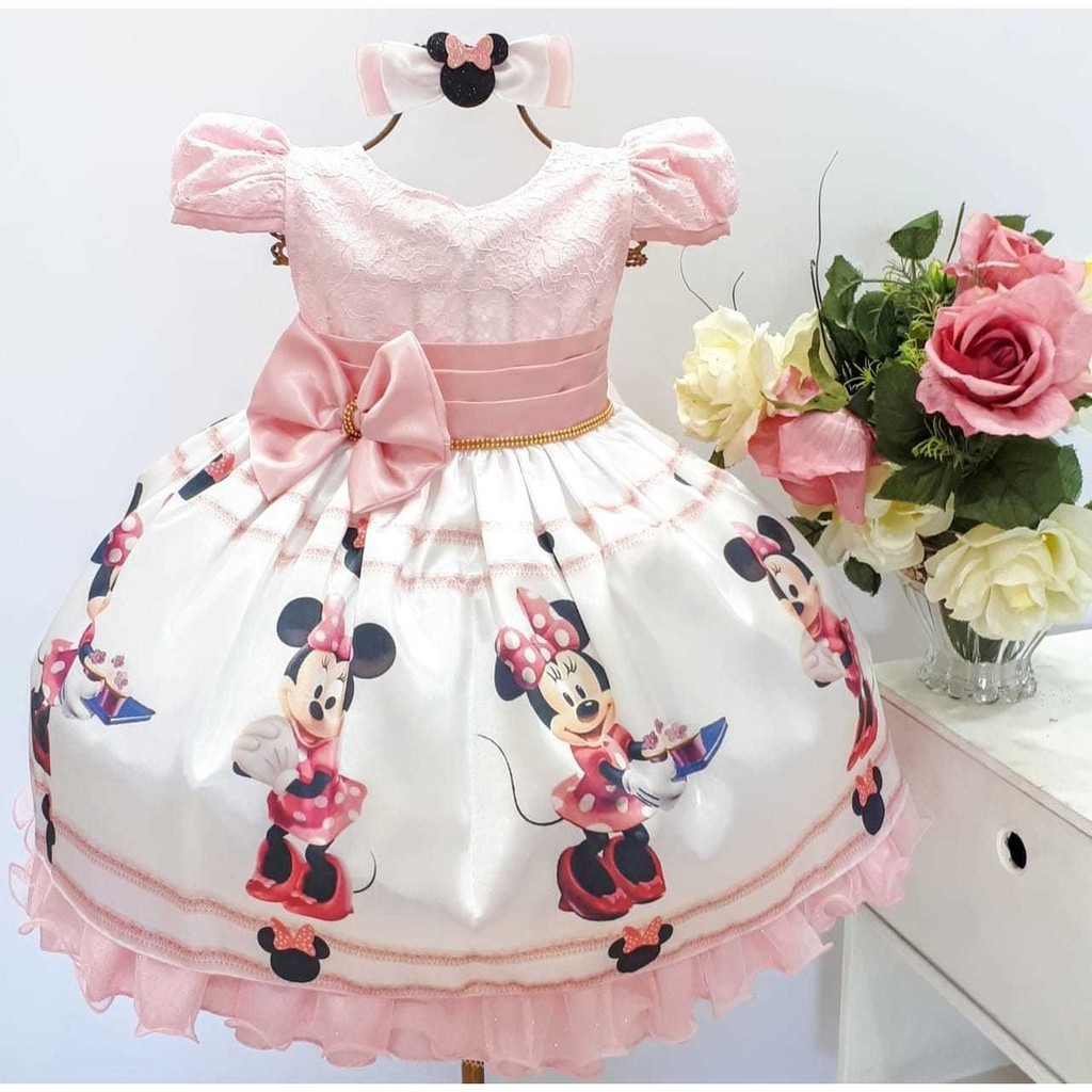 Vestidos da minnie hot sale rosa para aniversario