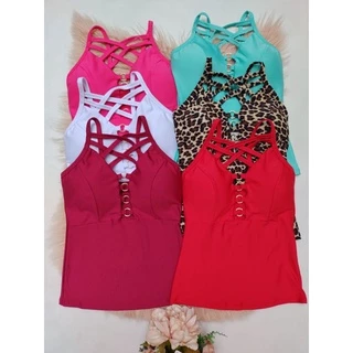 kit 6 Blusa regata feminina com bojo