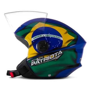 Capacete Moto New Liberty Three Patriota Brasil Azul Pro Tork