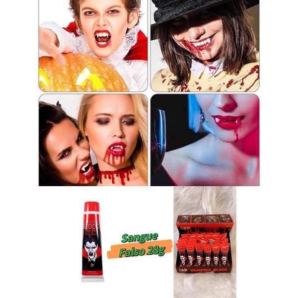 Kit Completo P/ Maquiagem Vampiro Halloween +3 Pancake