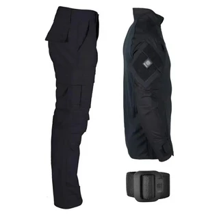 Farda Combat Airsoft Tática + Cinto Bdu 40mm Bélica - Preto