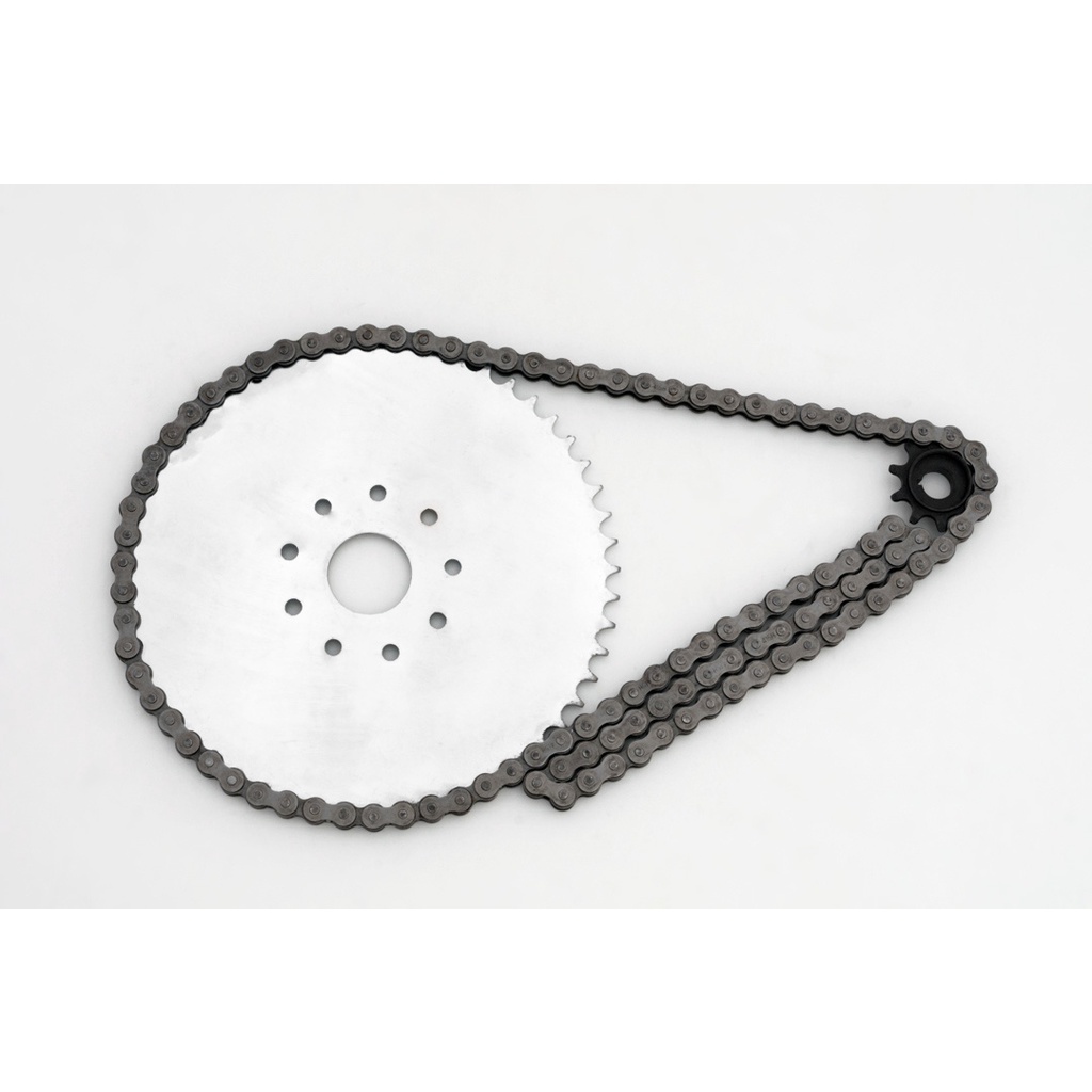 Relação Corrente Coroa Pinhão Motor De Bicicleta - Coroa 60 Dentes - - Motor 50CC / 80CC / 100CC
