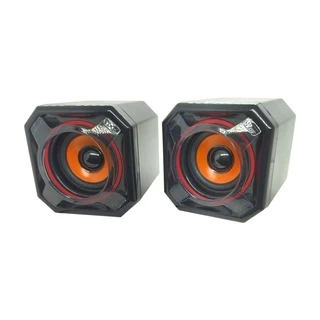 Par de Caixa de Som 5W Pra PC Notebook USB 2.0 Laranja LT-A8