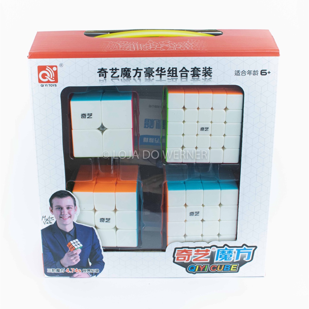 Cubo Mágico Qiyi Kit 4 Peças - Speed 2x2, 3x3, 4x4 e 5x5