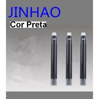 3 Cartuchos Refil Para Caneta Tinteiro: Cor Preta. Modelo Universal